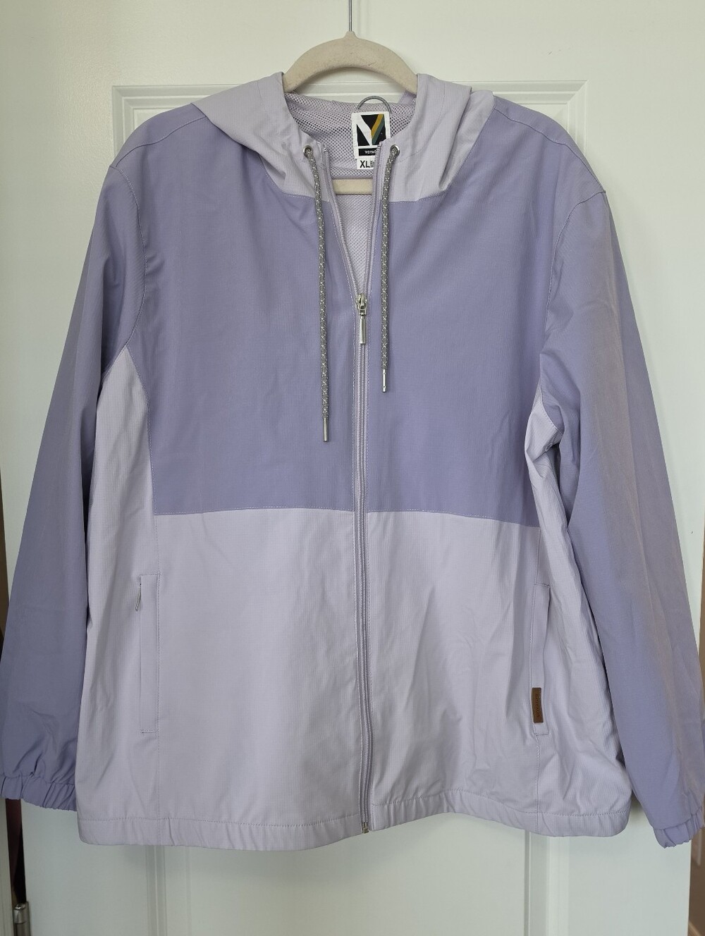 Voyager Lavender Lightweight Hooded Windbreaker Jacket XL Gorpcore Outdoor